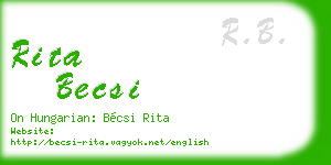 rita becsi business card